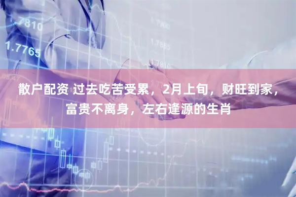 散户配资 过去吃苦受累，2月上旬，财旺到家，富贵不离身，左右逢源的生肖